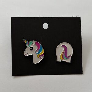 Hot Topic Heads & Tails Unicorn enamel pin lapel backpack trading pin set